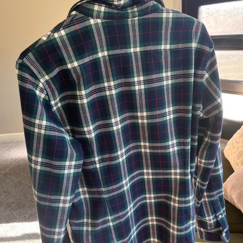 brandy melville, lightly worn, navy blue, forest green, red, and white flannel.